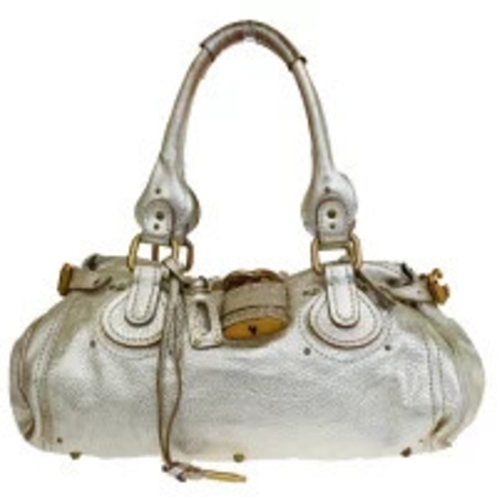 Chloe Paddington Shoulder Bag Handbag Rhinestones Gold Leather Padlock